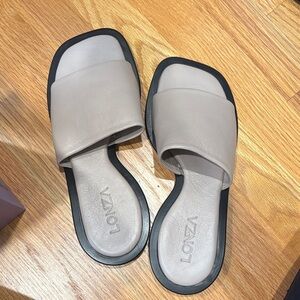 Lonzo Grey Leather Slides - 39
